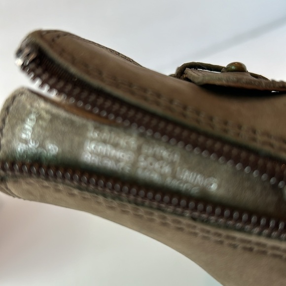 NIB Earth Origins Nubuck Olive Colored Leather Open Toe Booties - Picture 7 of 7